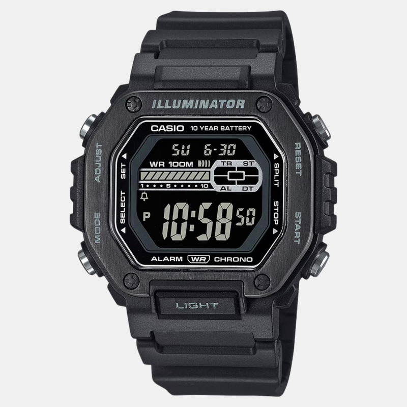 Youth Men Quartz Black Dial Digital Resin Watch MWD-110HB-1BVDF D349