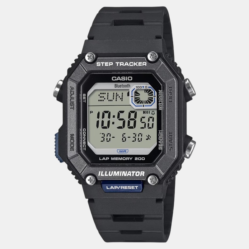 Youth Men Quartz Black Dial Digital Resin Watch WS-B1000-1AVDF D352
