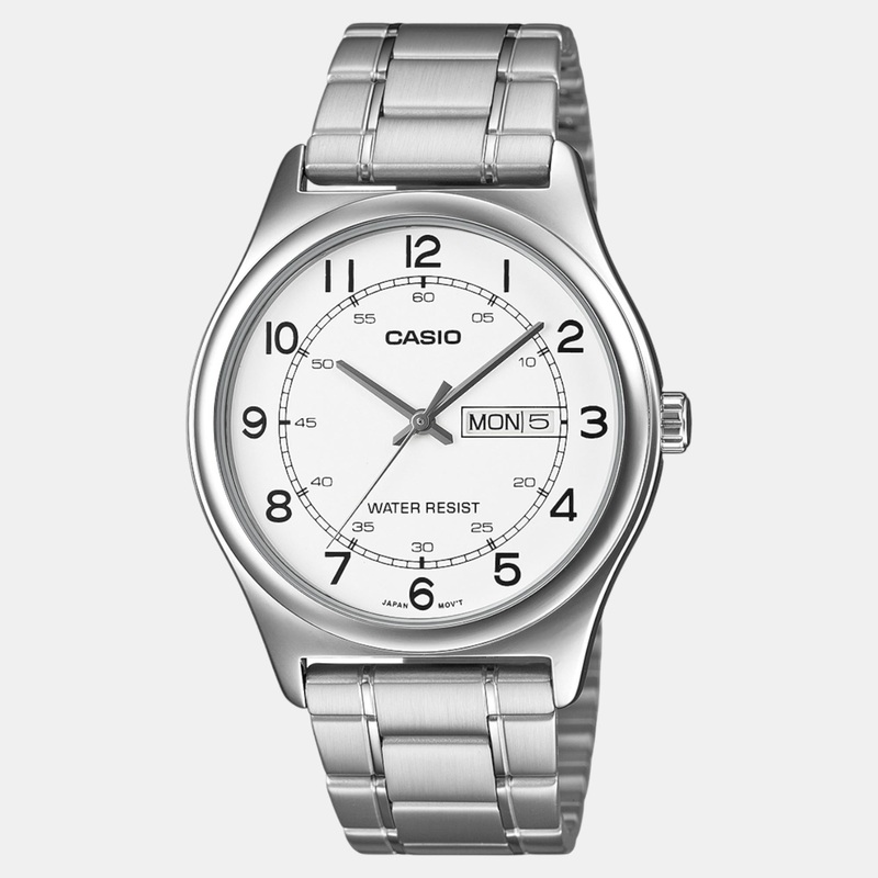 Enticer Men Quartz White Dial Analog Stainless Steel Watch MTP-V006D-7B2UDF A2316