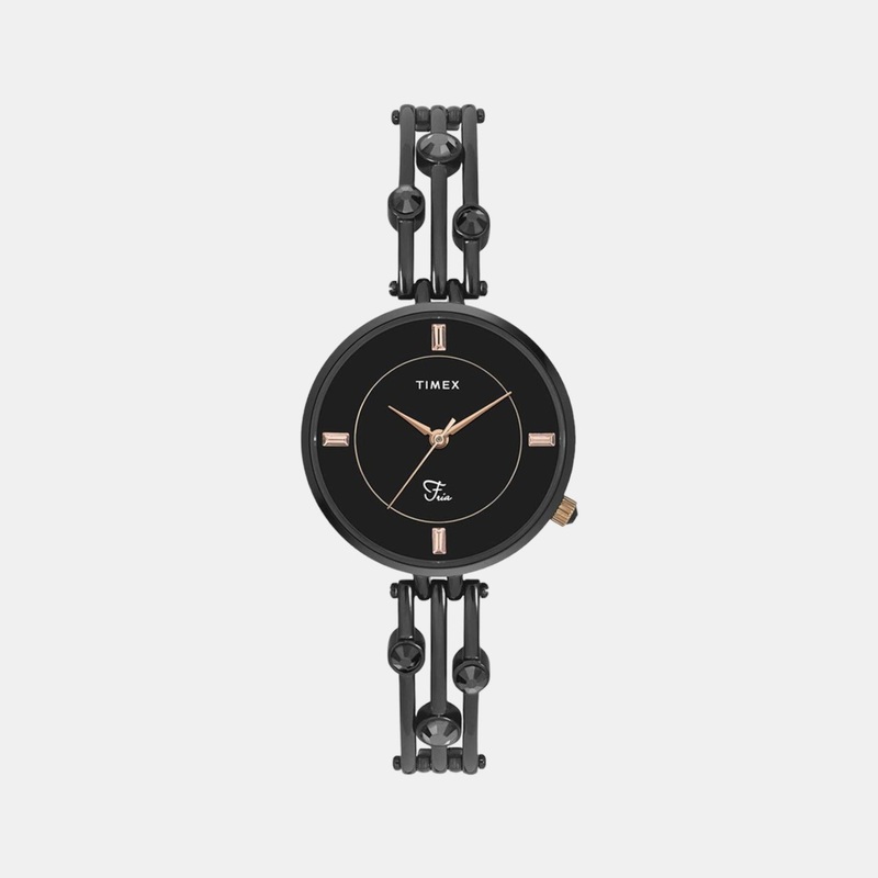 Fria Women Black Analog Stainless Steel Watch TWEL16003