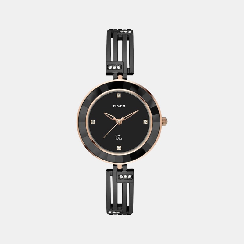 Fria Women Black Analog Stainless Steel Watch TWEL16201
