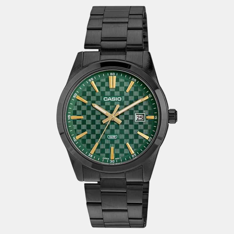 Men Green Dial Analog Stainless Steel Watch A2240