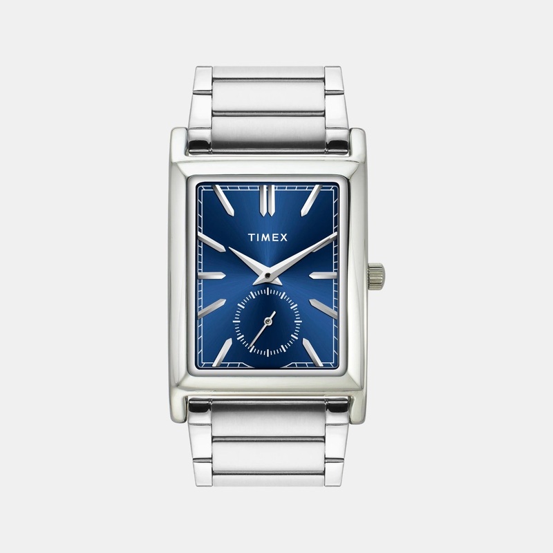 Men Quartz Blue Dial Analog Stainless Steel Watch TW000L523