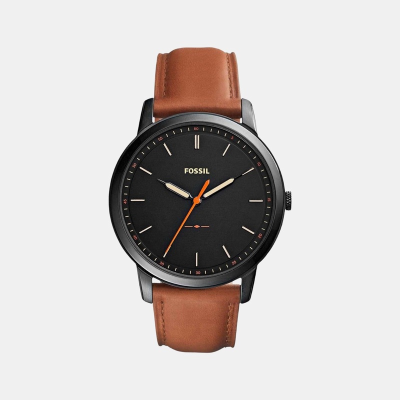 Men's Black Analog Leather Watch FS5305