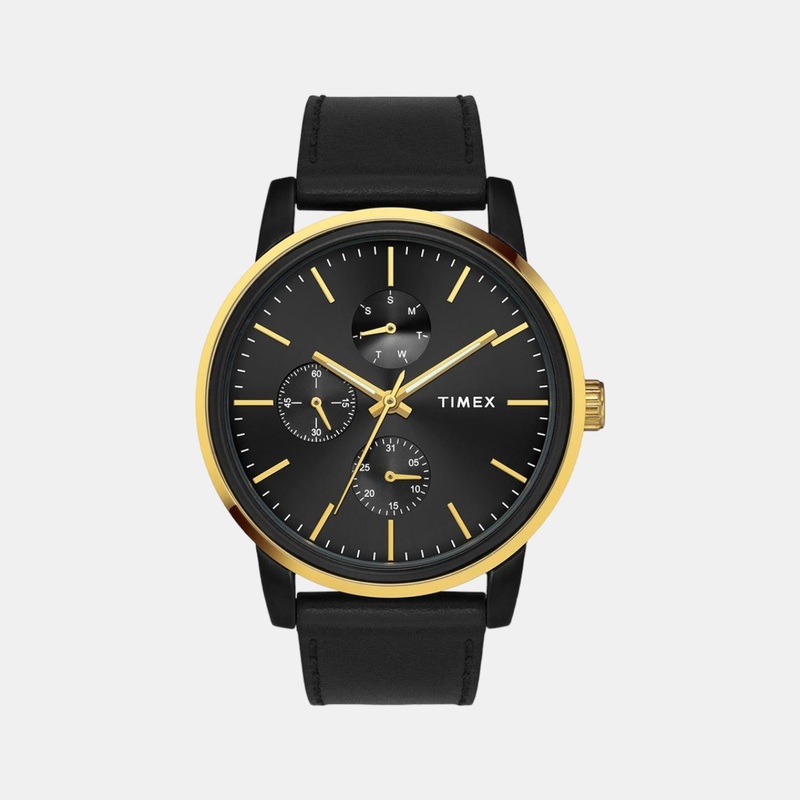 Men's Black Analog Leather Watch TWEG18902