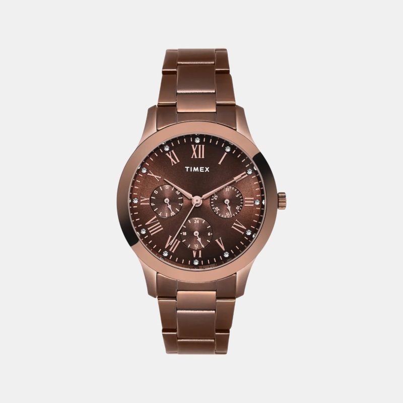 Women Quartz Brown Dial Multi-Function Stainless Steel Watch TW000Q820