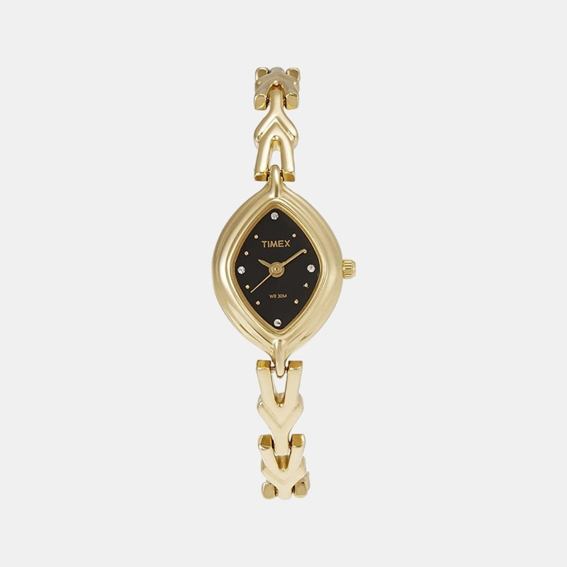 Women's Black Analog Stainless Steel Watch LS04