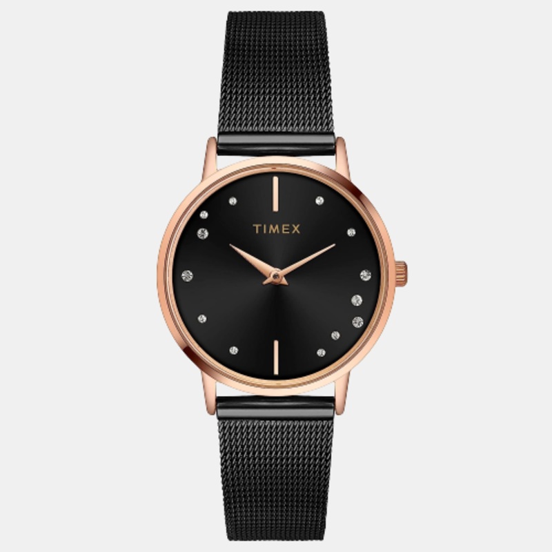 Women's Black Analog Stainless Steel Watch TWEL15603