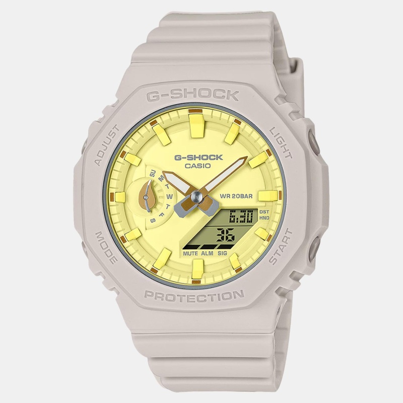 Women Yellow Dial Analog-Digital Bio-Based Resin Watch G1499