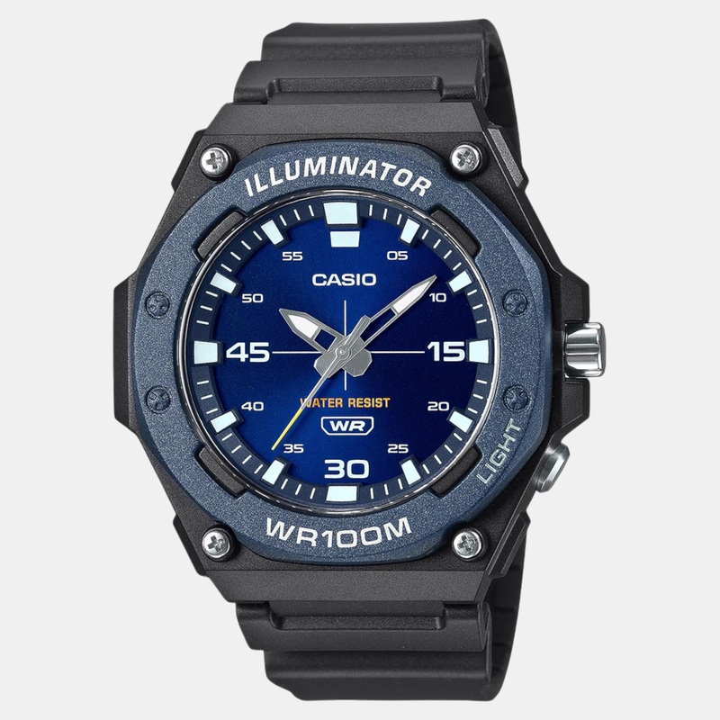 Youth Men Quartz Blue Dial Analog Resin Watch MW-620H-2AVDF D356