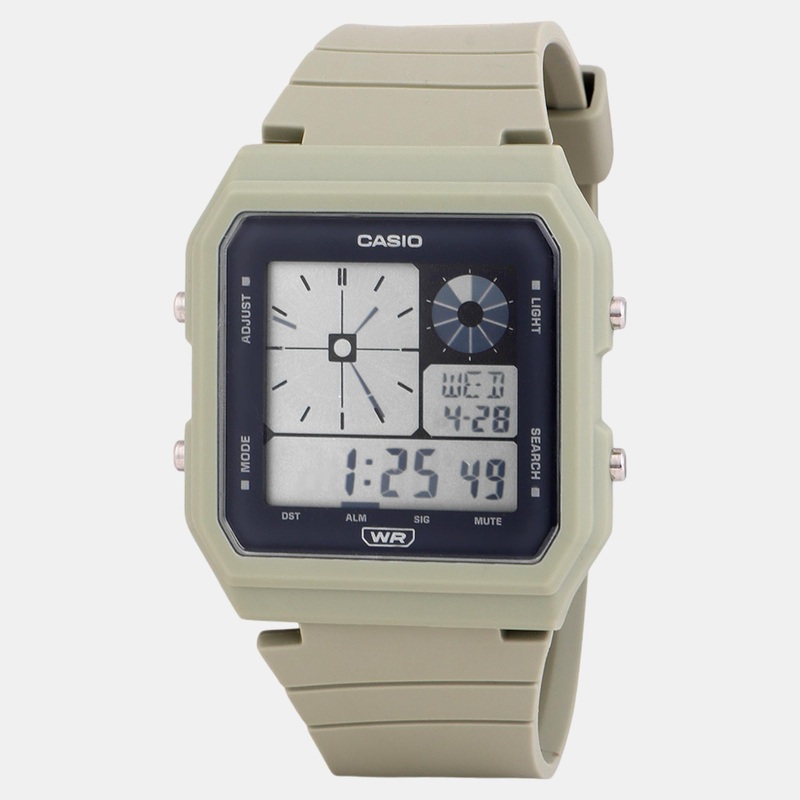 Youth Men Quartz Grey Dial Digital Resin Watch LF-20W-3ADF D312