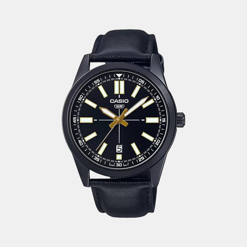 Enticer Men's Analog Leather Watch A1943 - MTP-VD02BL-1EUDF