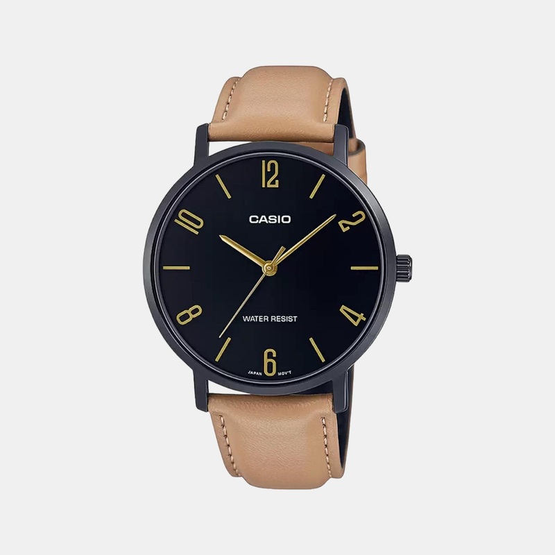 Enticer Men's Analog Leather Watch A1976 - MTP-VT01BL-1BUDF