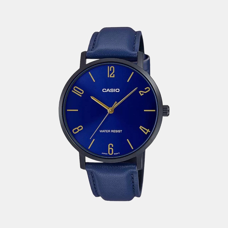 Enticer Men's Analog Leather Watch A1977 - MTP-VT01BL-2BUDF