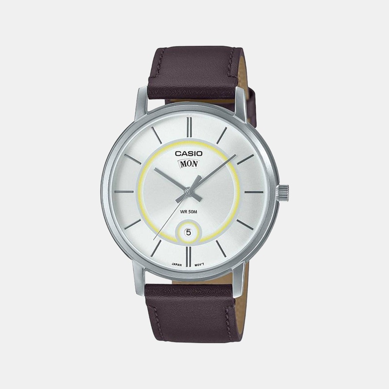 Enticer Men's Analog Leather Watch A2046 - MTP-B120L-7AVDF