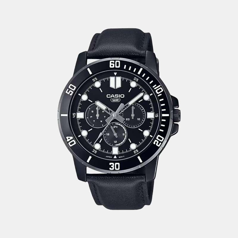 Enticer Men's Chronograph Leather Watch A1986 - MTP-VD300BL-1EUDF