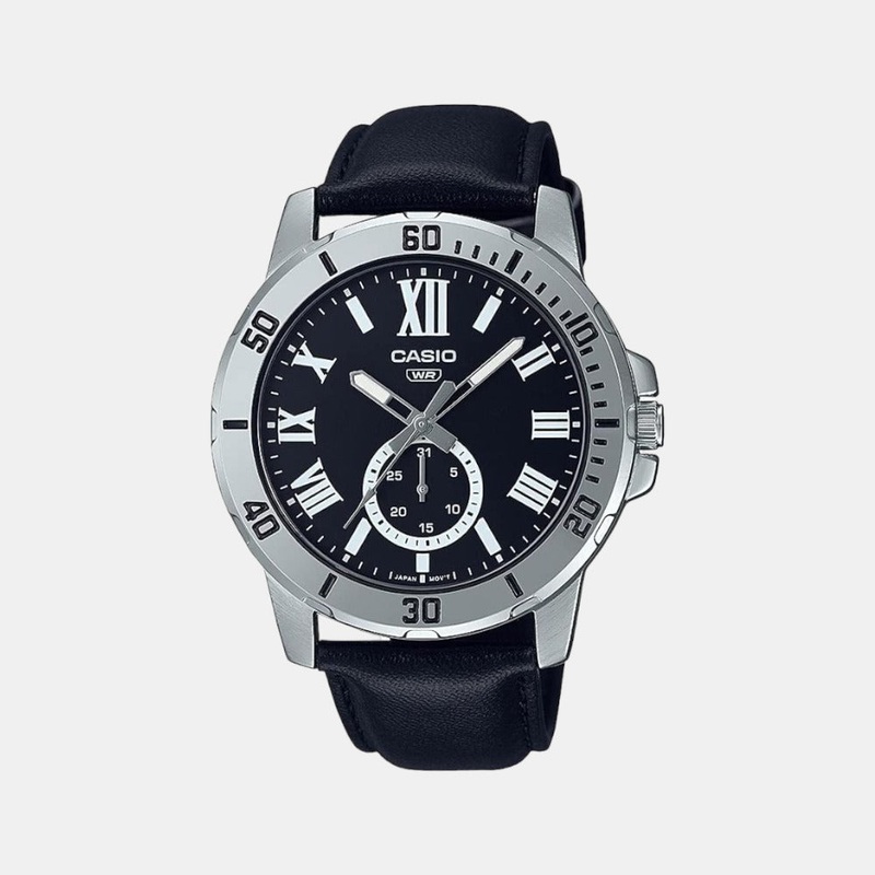 Enticer Men's Chronograph Leather Watch A2072 - MTP-VD200L-1BUDF