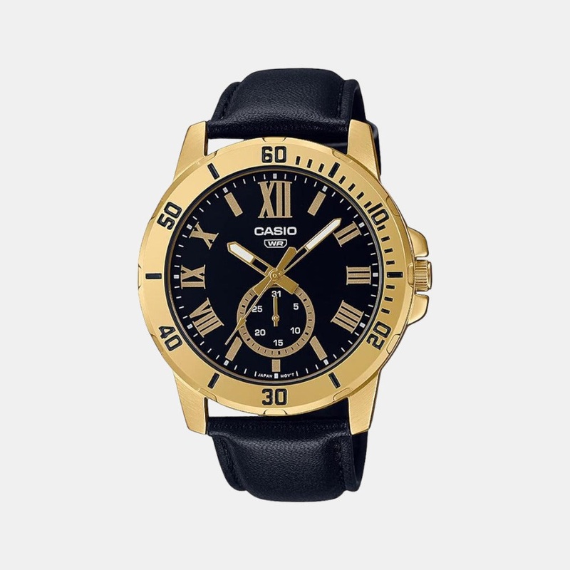 Enticer Men's Chronograph Leather Watch A2074 - MTP-VD200GL-1BUDF