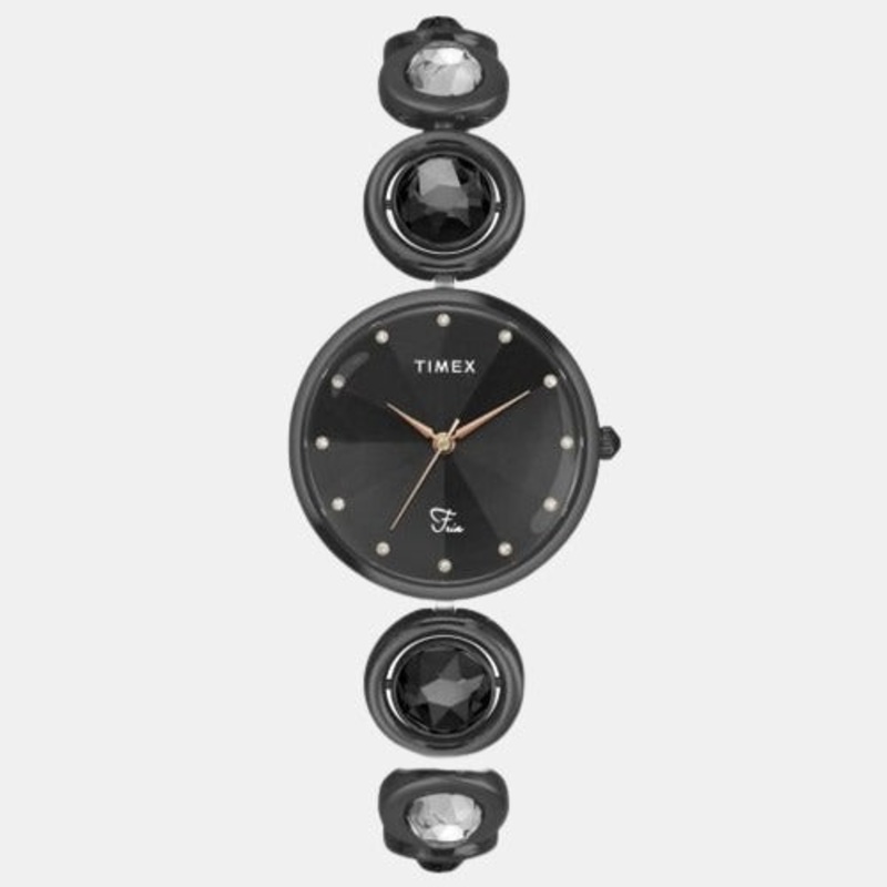 Fria Women Black Analog Stainless Steel Watch TWEL16401