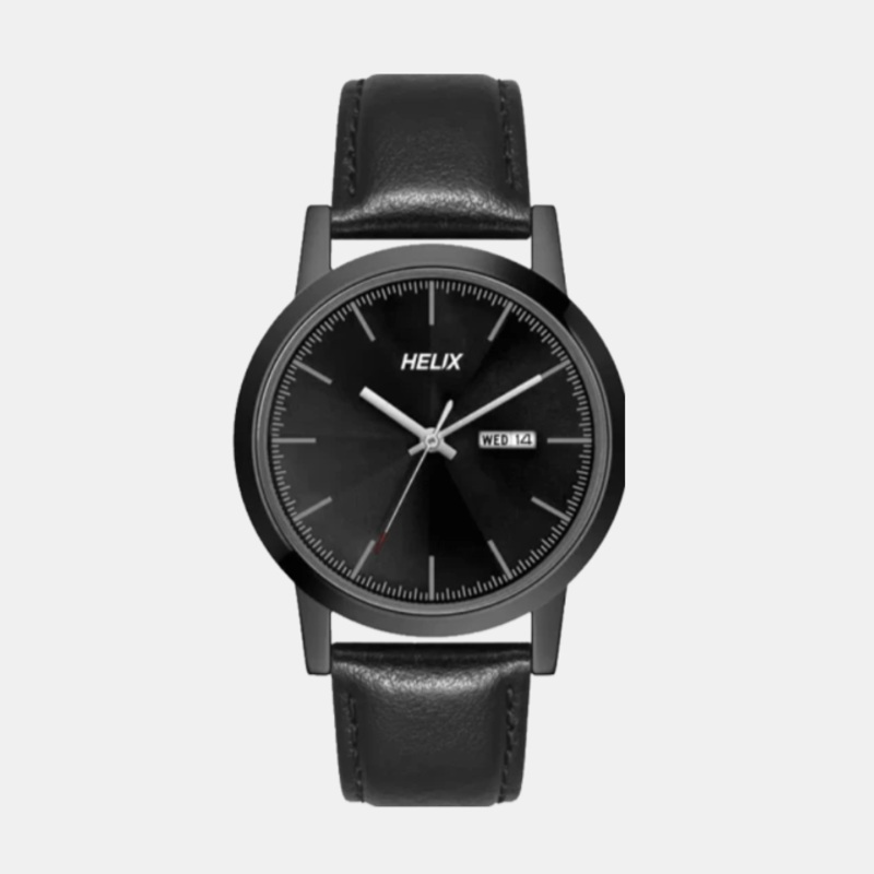 Men Black Analog Leather Watch TW047HG03