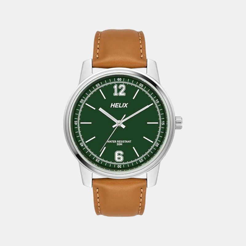 Men Green Analog Leather Watch TW046HG02