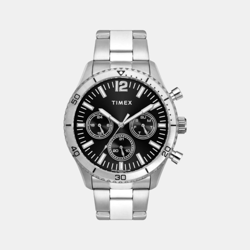 Men Quartz Black Dial Chronograph Stainless Steel Watch TWEG22200