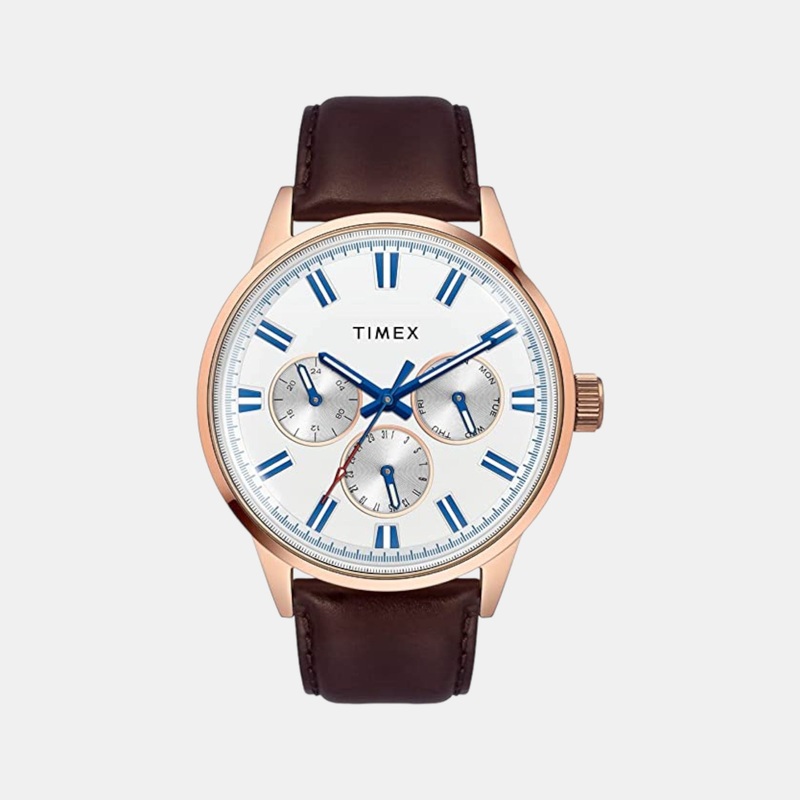 Men White Analog Leather Watch TWEG19908