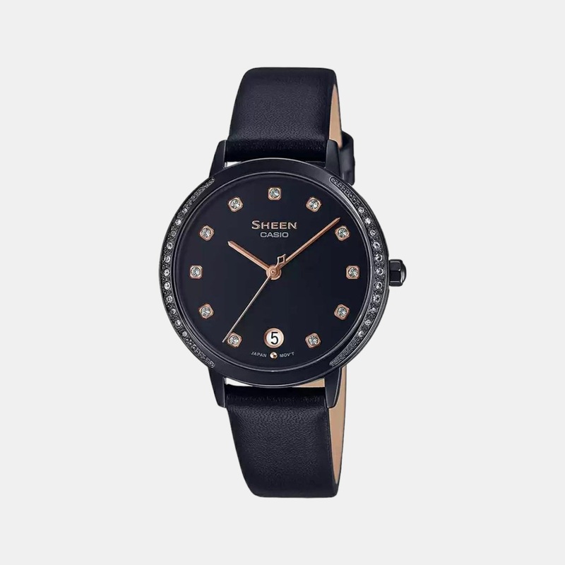 Sheen Women's Analog Leather Watch SH236 - SHE-4056BL-1AUDF