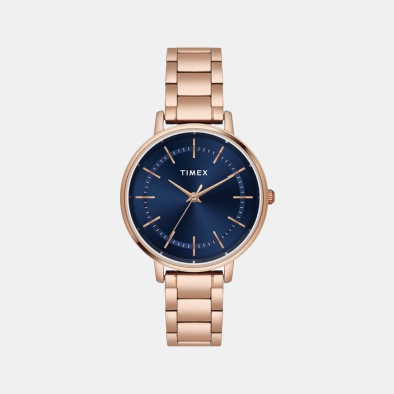Women Blue Dial Analog Stainless Steel Watch TWEL15804