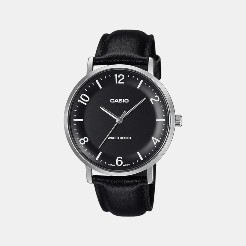 Enticer Men Quartz Black Dial Analog Leather Watch MTP-VT03L-1BDF A2408