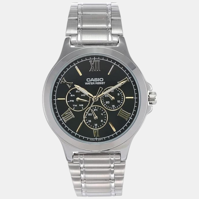 Enticer Men Quartz Black Dial Analog Stainless Steel Watch MTP-V300D-1A2UDF A1683