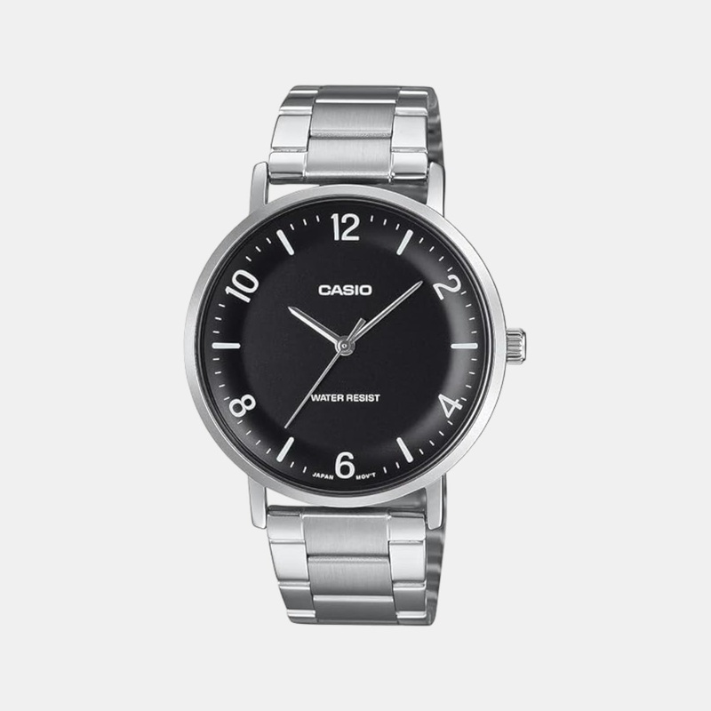 Enticer Men Quartz Black Dial Analog Stainless Steel Watch MTP-VT03D-1BDF A2405