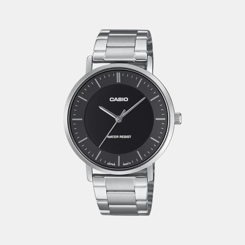 Enticer Men Quartz Black Dial Analog Stainless Steel Watch MTP-VT04D-1EDF A2411