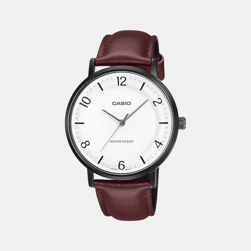 Enticer Men Quartz White Dial Analog Leather Watch MTP-VT03BL-7BDF A2410