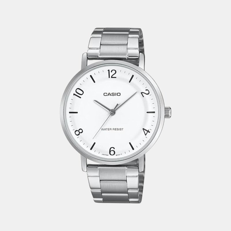 Enticer Men Quartz White Dial Analog Stainless Steel Watch MTP-VT03D-7BDF A2407