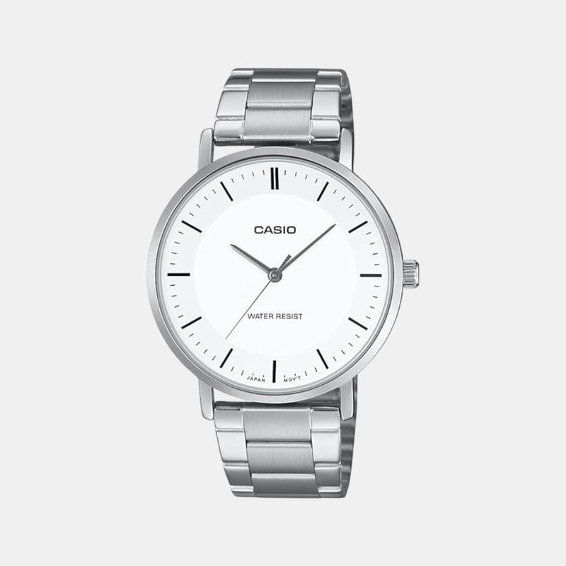 Enticer Men Quartz White Dial Analog Stainless Steel Watch MTP-VT04D-7EDF A2412