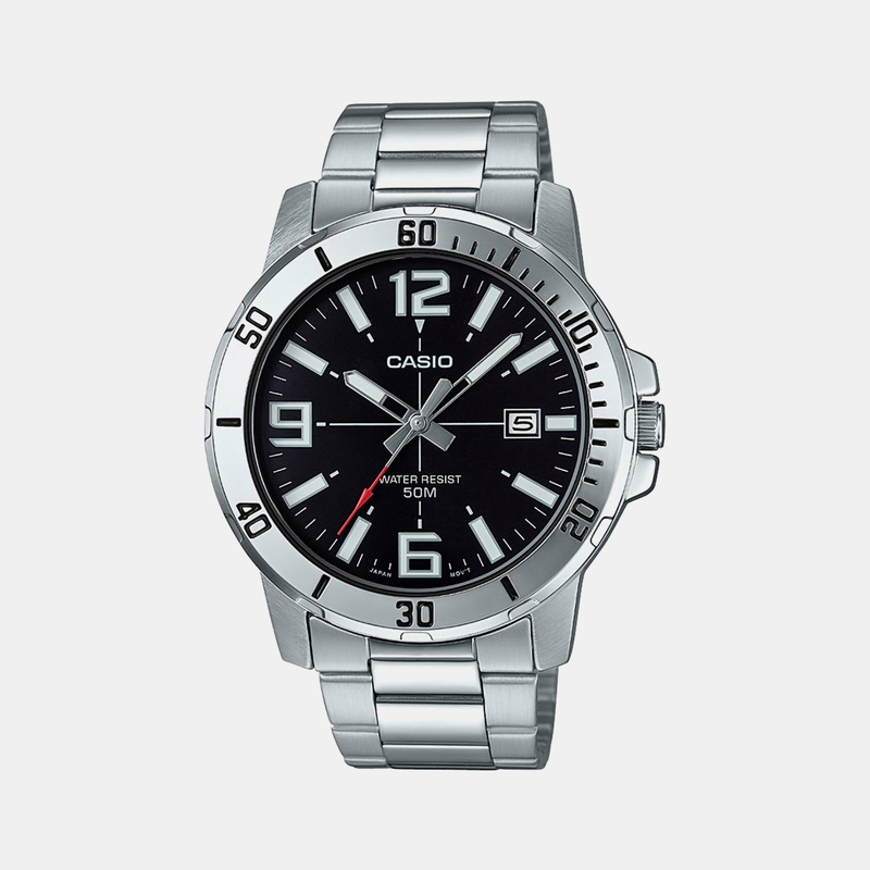 Enticer Men's Black Analog Stainless Steel Watch A1361 - MTP-VD01D-1BVUDF