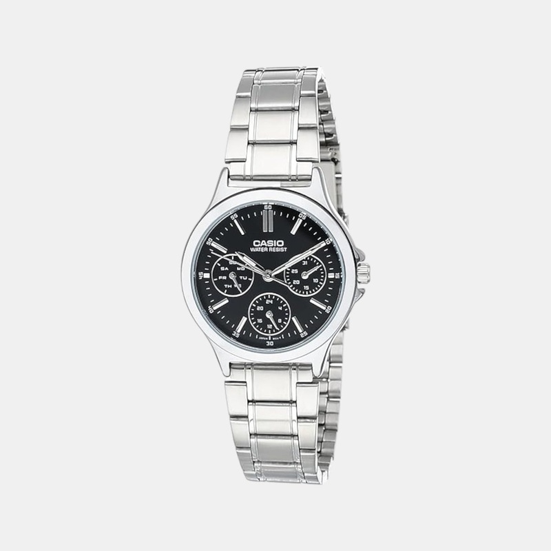 Enticer Women Quartz Black Dial Analog Stainless Steel Watch LTP-V300D-1AUDF A1146