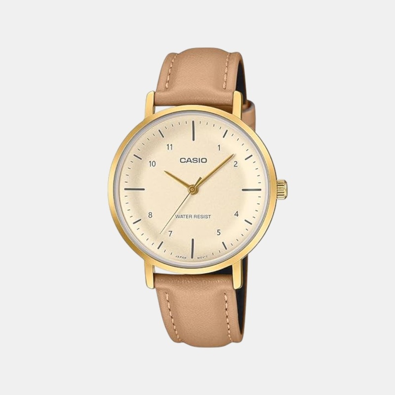 Enticer Women Quartz Gold Dial Analog Leather Watch LTP-VT03GL-4BDF A2426