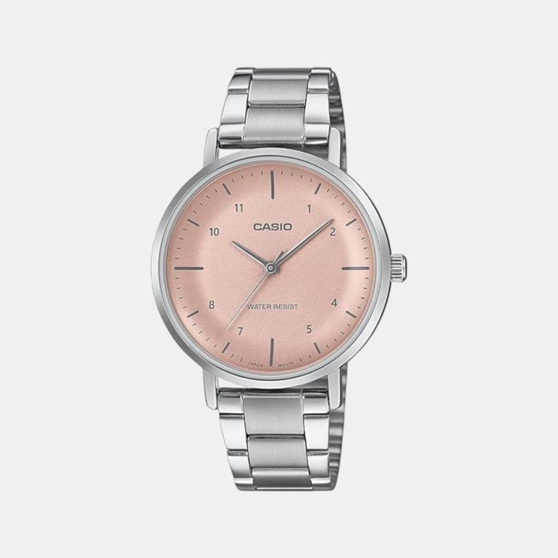 Enticer Women Quartz Pink Dial Analog Stainless Steel Watch LTP-VT03D-4BDF A2423
