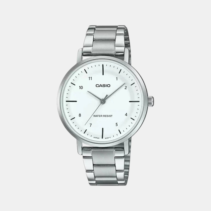 Enticer Women Quartz White Dial Analog Stainless Steel Watch LTP-VT03D-7BDF A2424