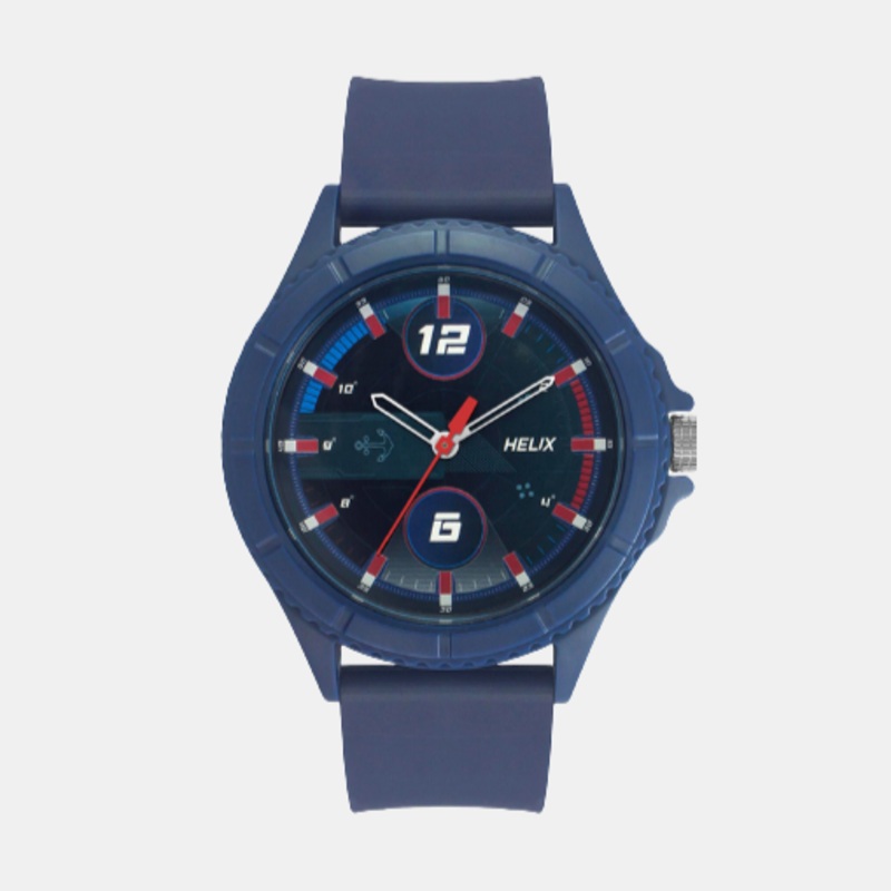Men Blue Analog Leather Watch TW033HG16