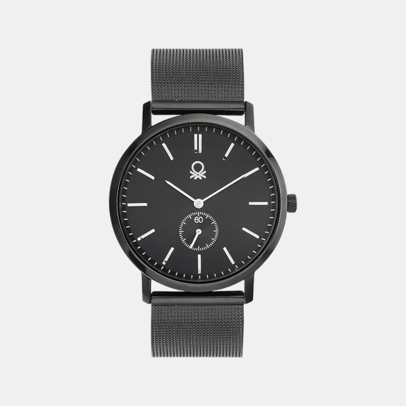 Men Quartz Black Dial Analog Stainless Steel Watch UWUCG2300