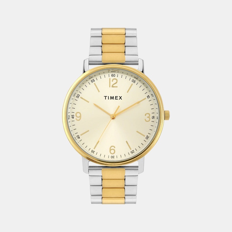 Men Quartz Champagne Dial Analog Stainless Steel Watch TW0TG8028