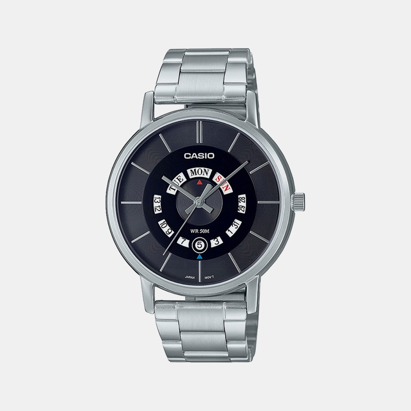 Men's Black Analog Stainless Steel Watch A2135 - MTP-B135D-1AVDF