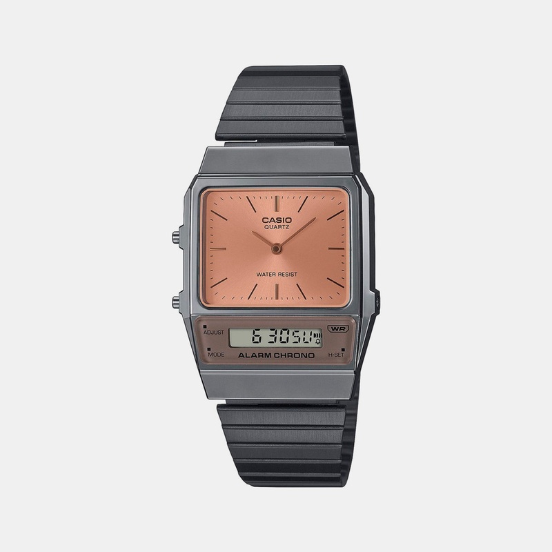 Unisex Rose Gold Analog-Digital Stainless Steel Watch D305 - AQ-800ECGG-4ADF