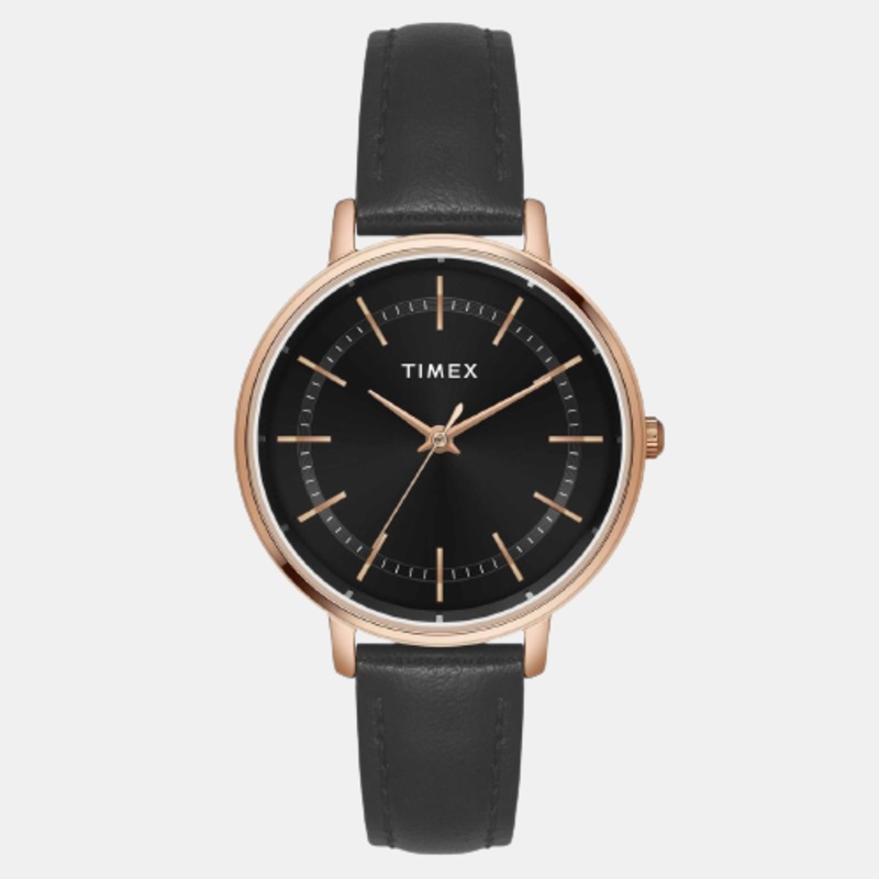 Women Black Analog Leather Watch TWEL15802