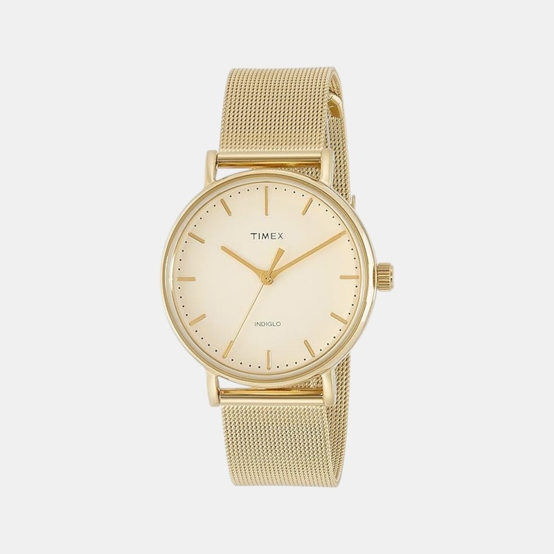 Women Quartz Cream Dial Analog Stainless Steel Watch TW2R26500