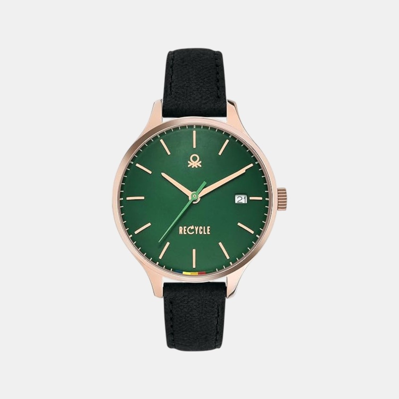Women Quartz Green Dial Analog Leather Watch UWUCL0102