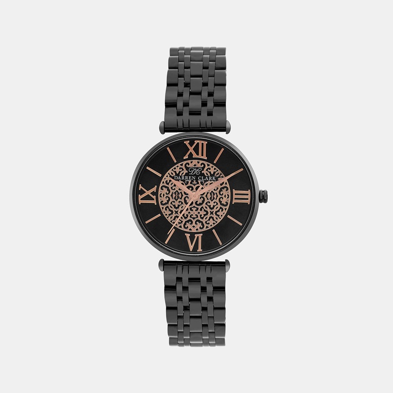 Women's Black Analog Brass Watch 2002F-M0404